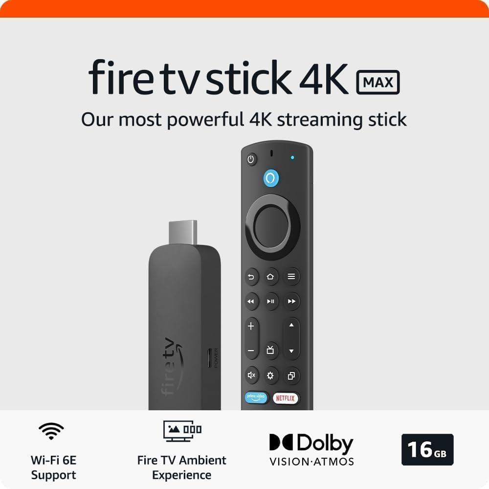 Amazon Fire TV Stick 4k Max (Newest Gen), 16GB, Wi-Fi 6E, Alexa - Original New