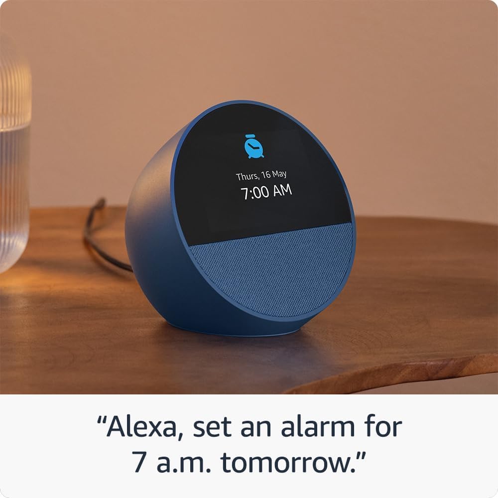 Amazon Echo Spot Black (Newest Gen) Smart Alarm clock, Smart Speaker with Alexa - Original New