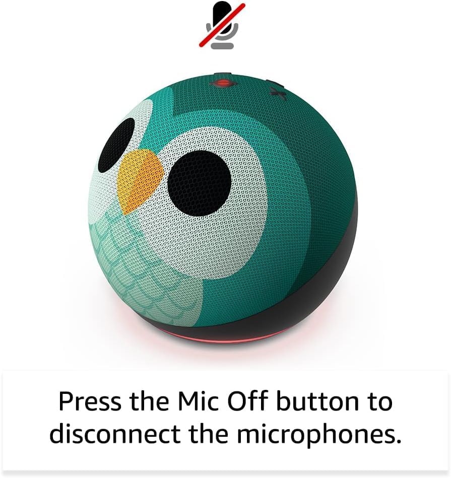 Amazon Echo Dot Kids Owl (Newest Gen) Smart Alarm clock, Smart Speaker with Alexa - Original New