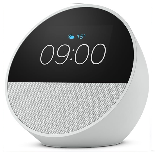 Amazon Echo Spot Glacier White (Newest Gen) Smart Alarm clock, Smart Speaker with Alexa - Original New